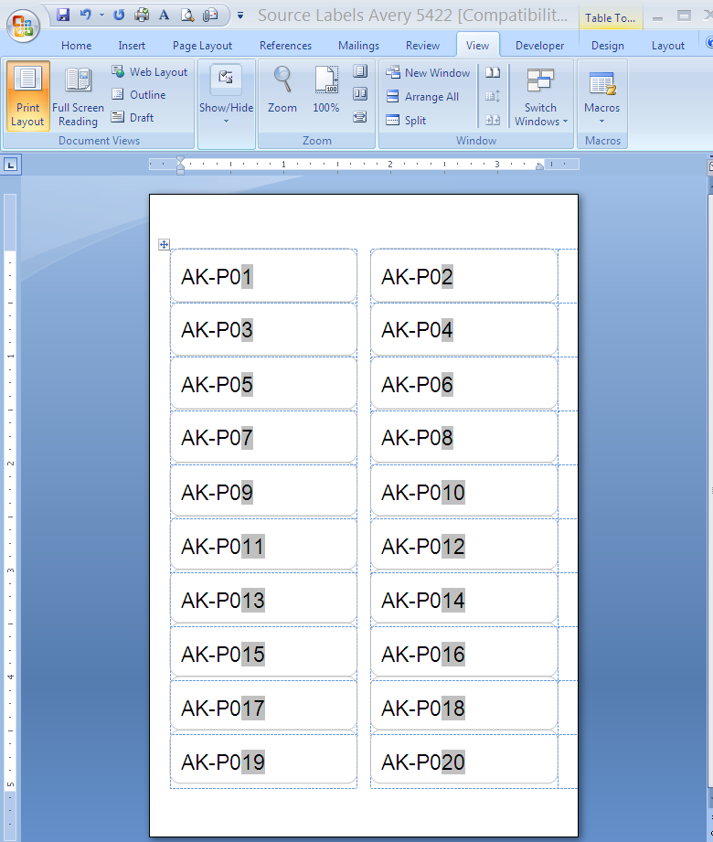 How do you create labels in microsoft word nomquad