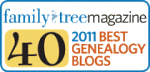 Thank you for the compliments, Family Tree Magazine Top 40, and blog readers