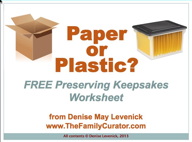 Get Started Archiving Your Family Treasures With Free Worksheet from Preserving Keepsakes Workshop