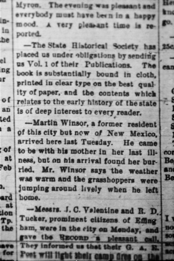 Winsor martin visits muscotah 1887