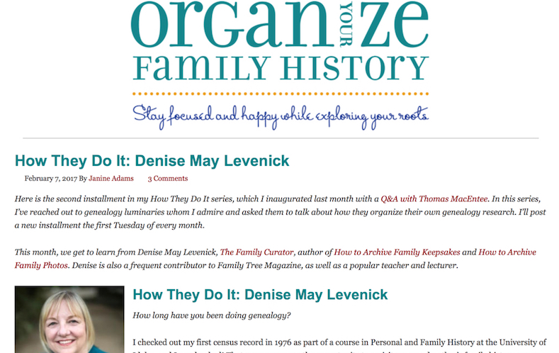 Organize Your Family History banner