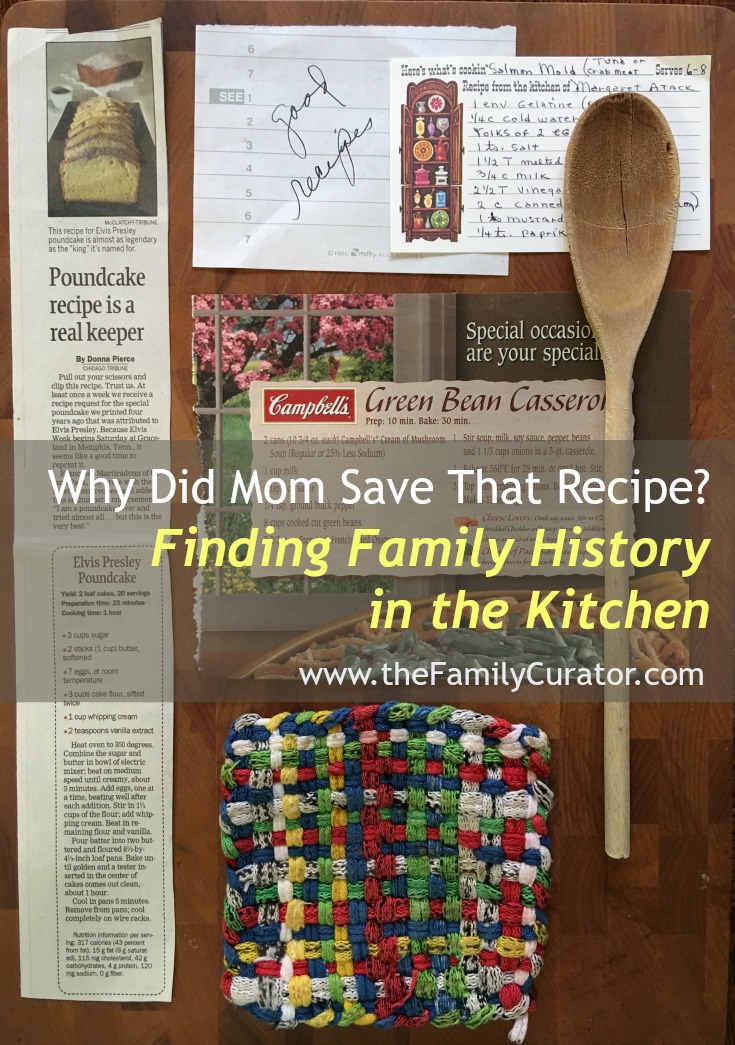 Finding family history in the kitchen with old recipes and clippings. www.thefamilycurator.com