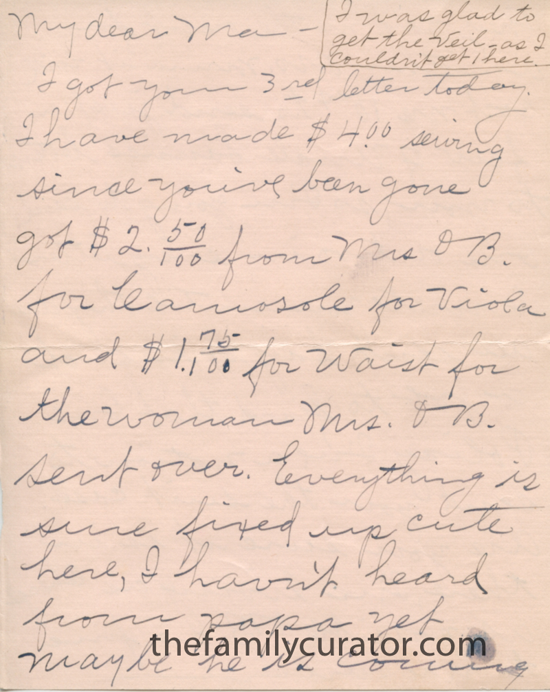 Letter postmarked 19 March 1919.