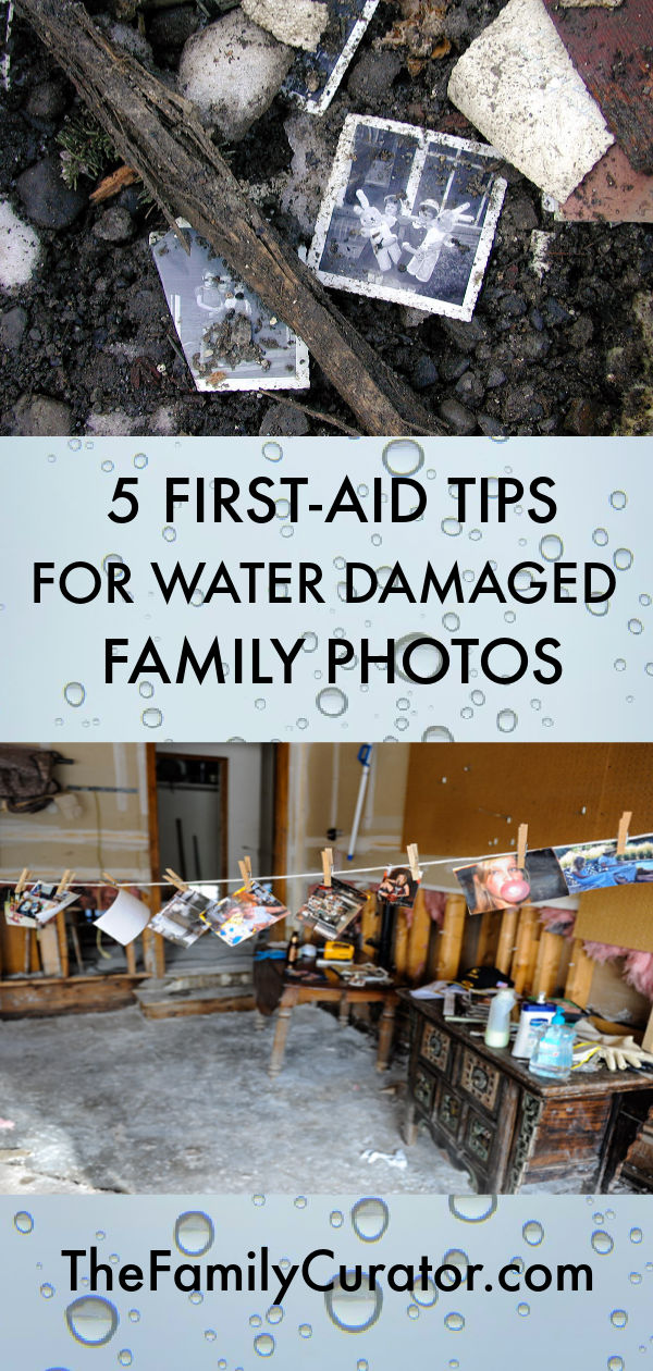 5 First Aid Tips for Water Damaged Family Photos Pin