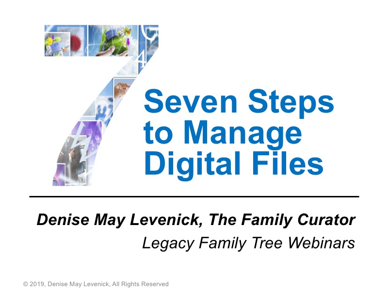 Seven Steps to Manage Digital Files Webinar - Denise Levenick